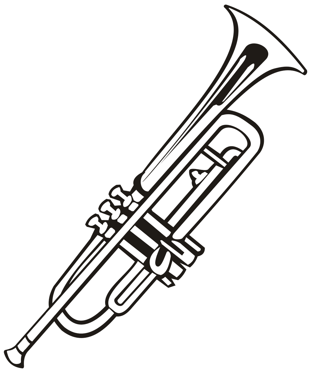 Trumpet music instrument image clipart