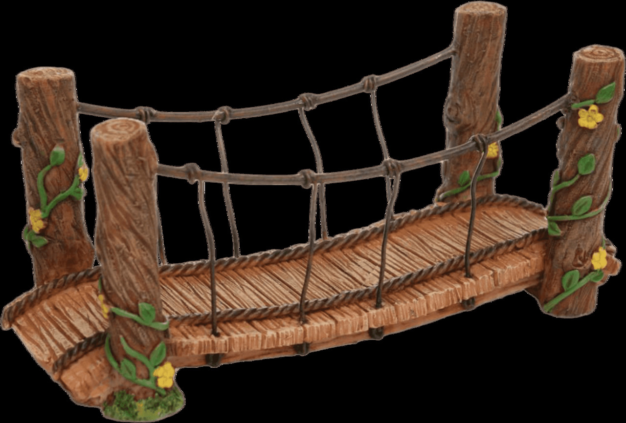 Rustic wooden rope bridge clipart vector