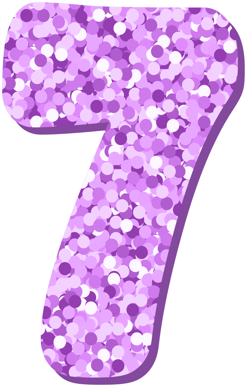 Sparkle seven number violet glitter clipart high quality images and