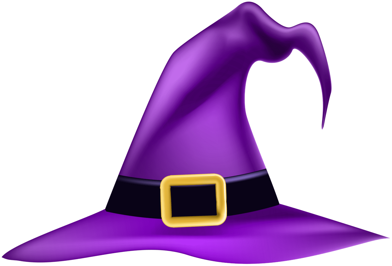 Purple witch hat clipart vector