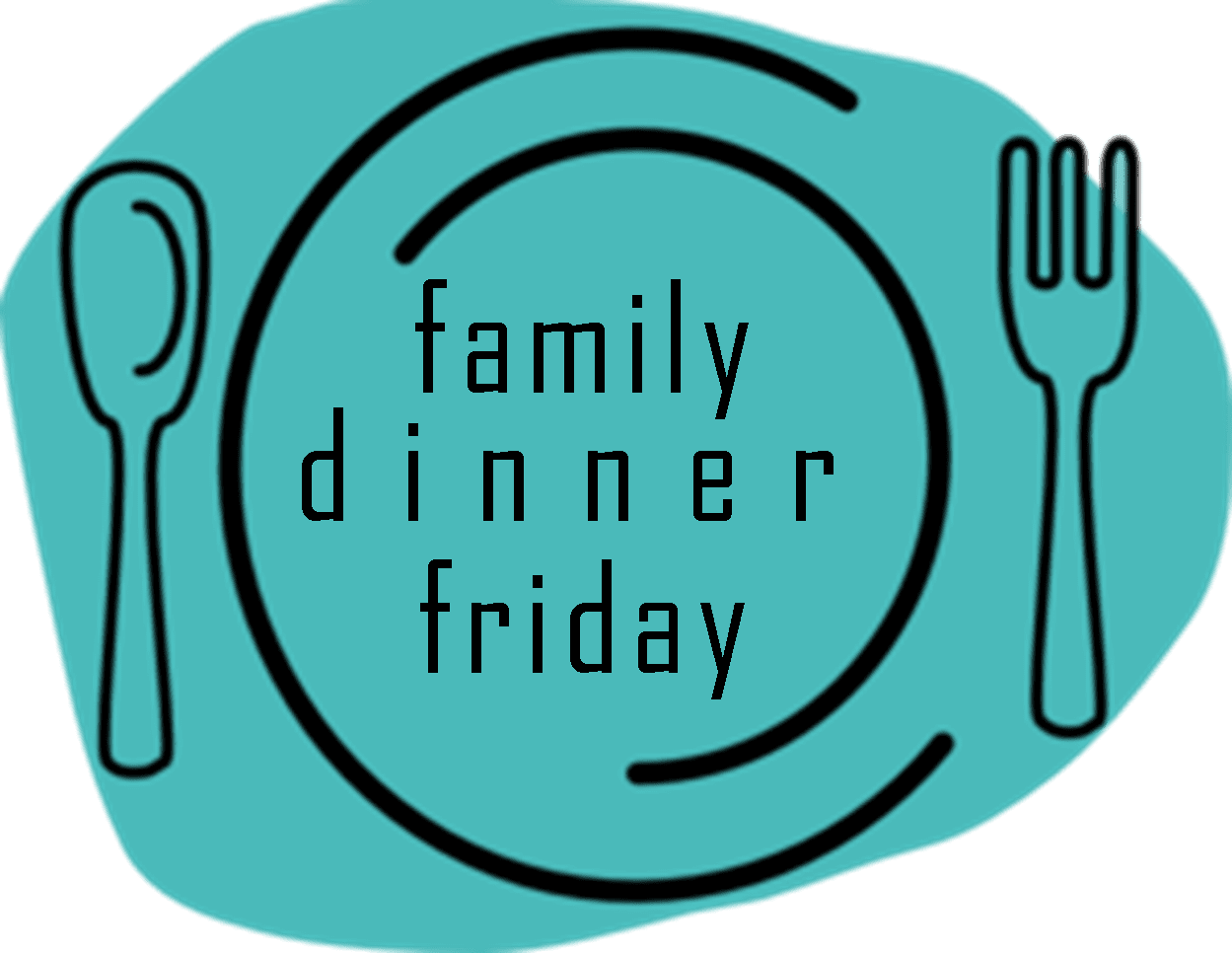 Family dinner friday plate fork and knife clipart transparent