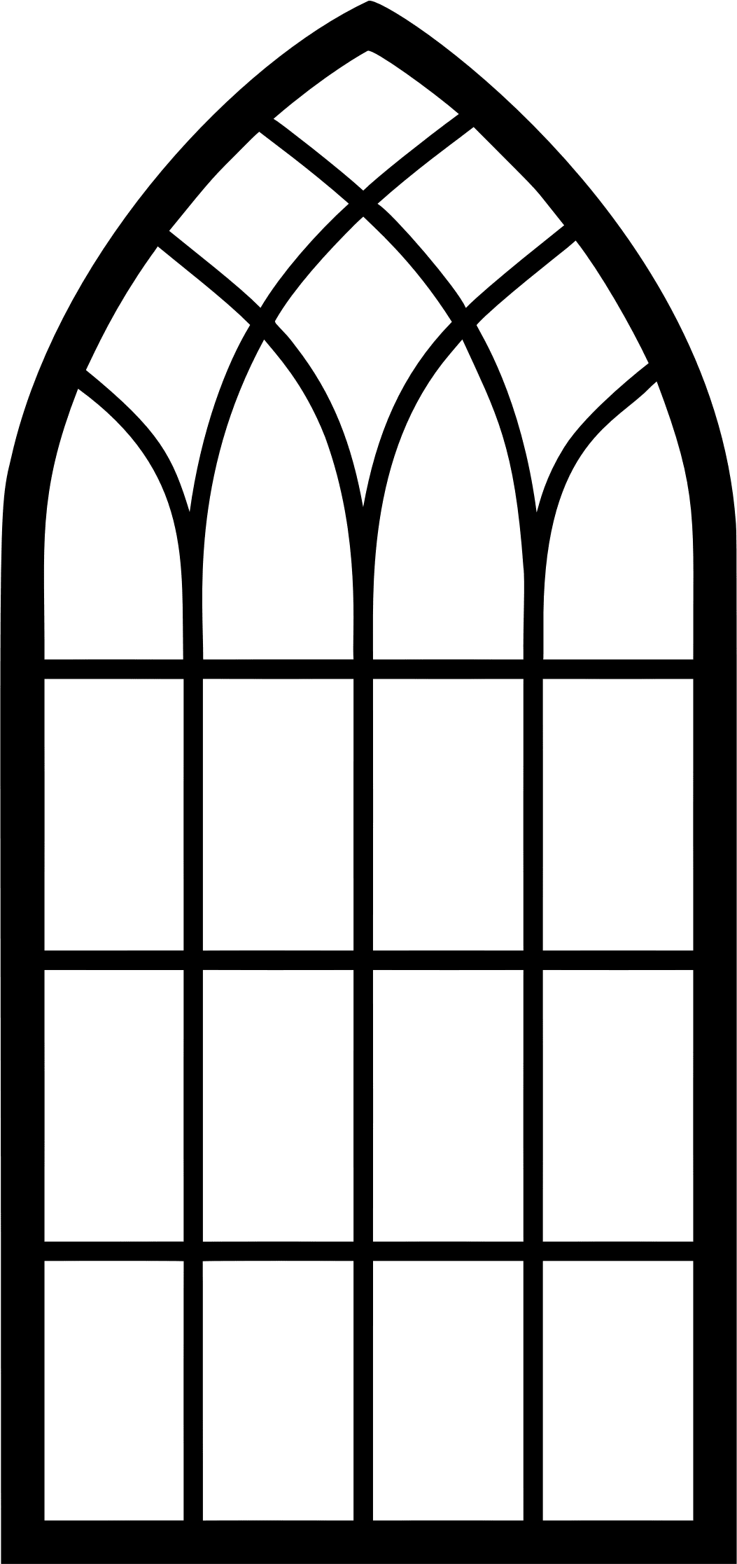 Arched window with black and white design clipart background