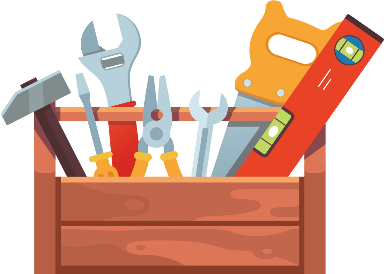 Tools toolbox hand tool toy box clipart image with no background