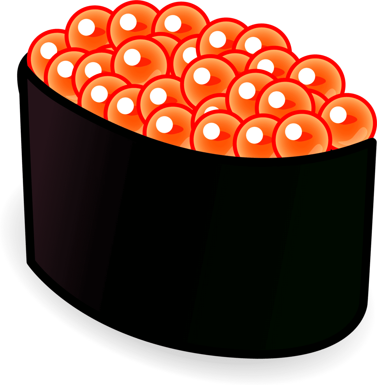 Salmon roe sushi emoji for clipart logo