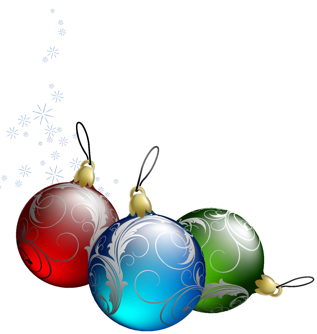 Christmas bulbs pin page clipart transparent