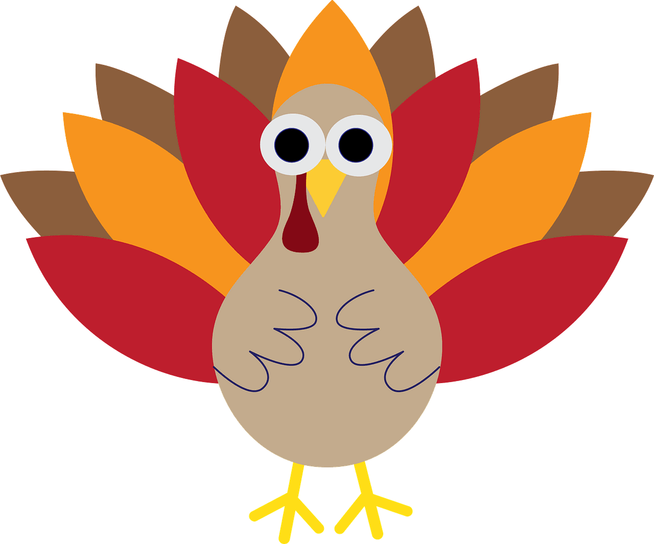 Cute turkey thanksgiving vector clipart images