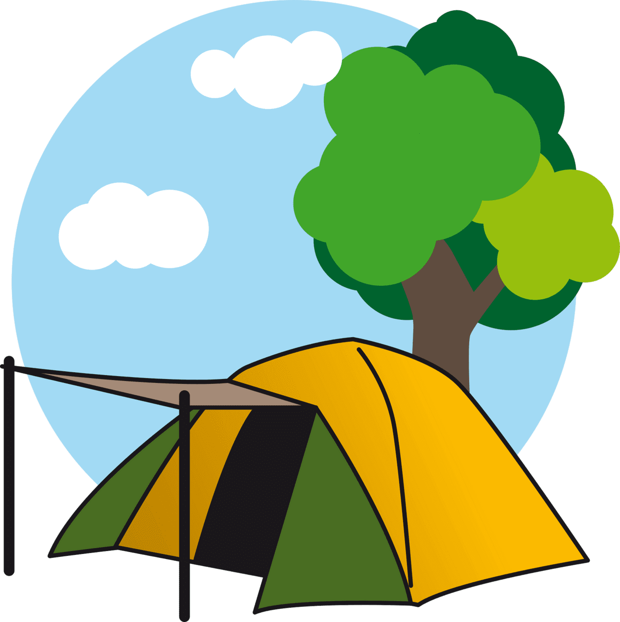 Tent camp vector clipart images