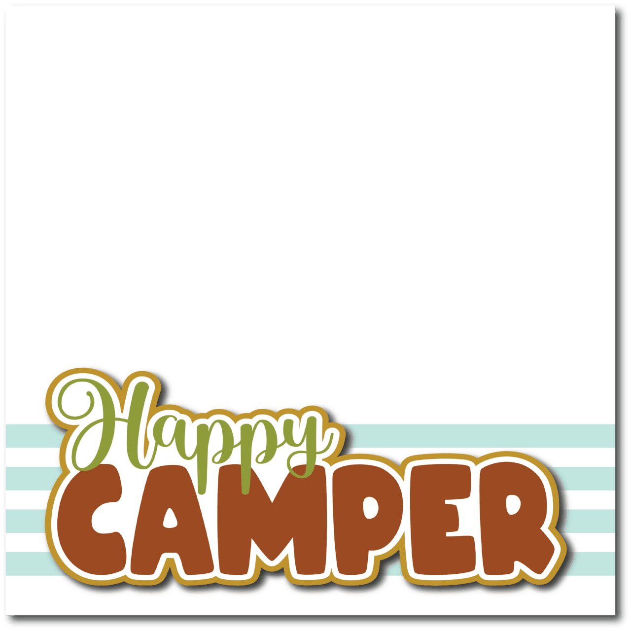Happy camper printed premade scrapbook page layout clipart photo