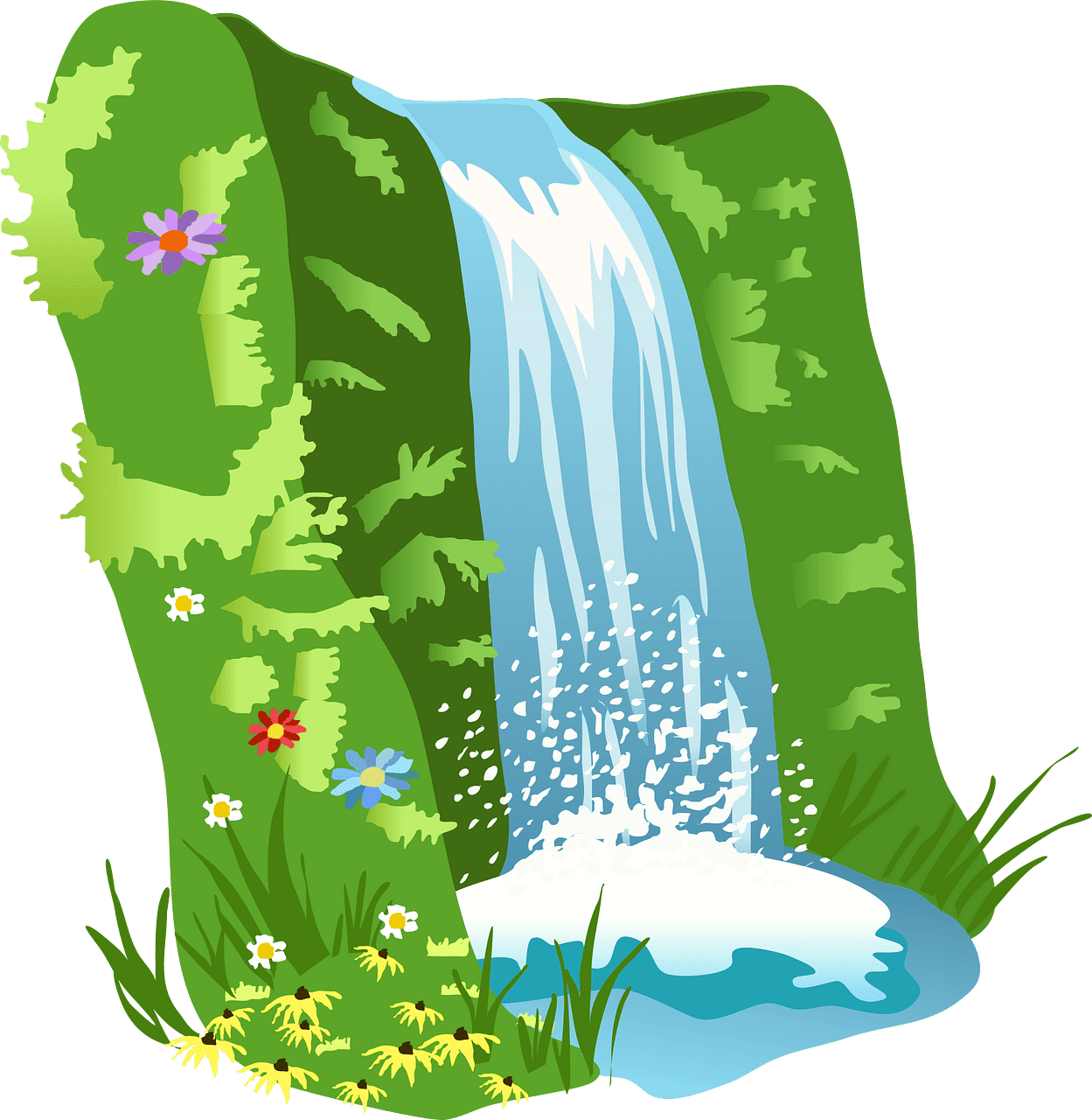 River waterfall vector clipart images