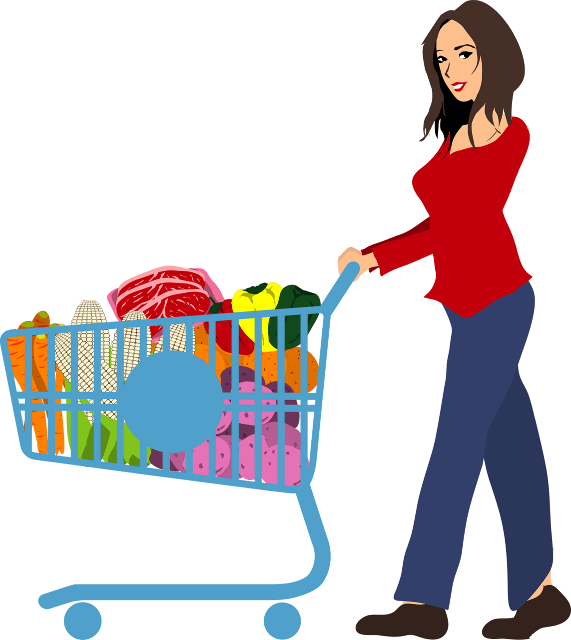 Woman is shopping vector clipart images