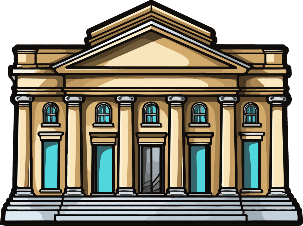 Bank building clipart design image