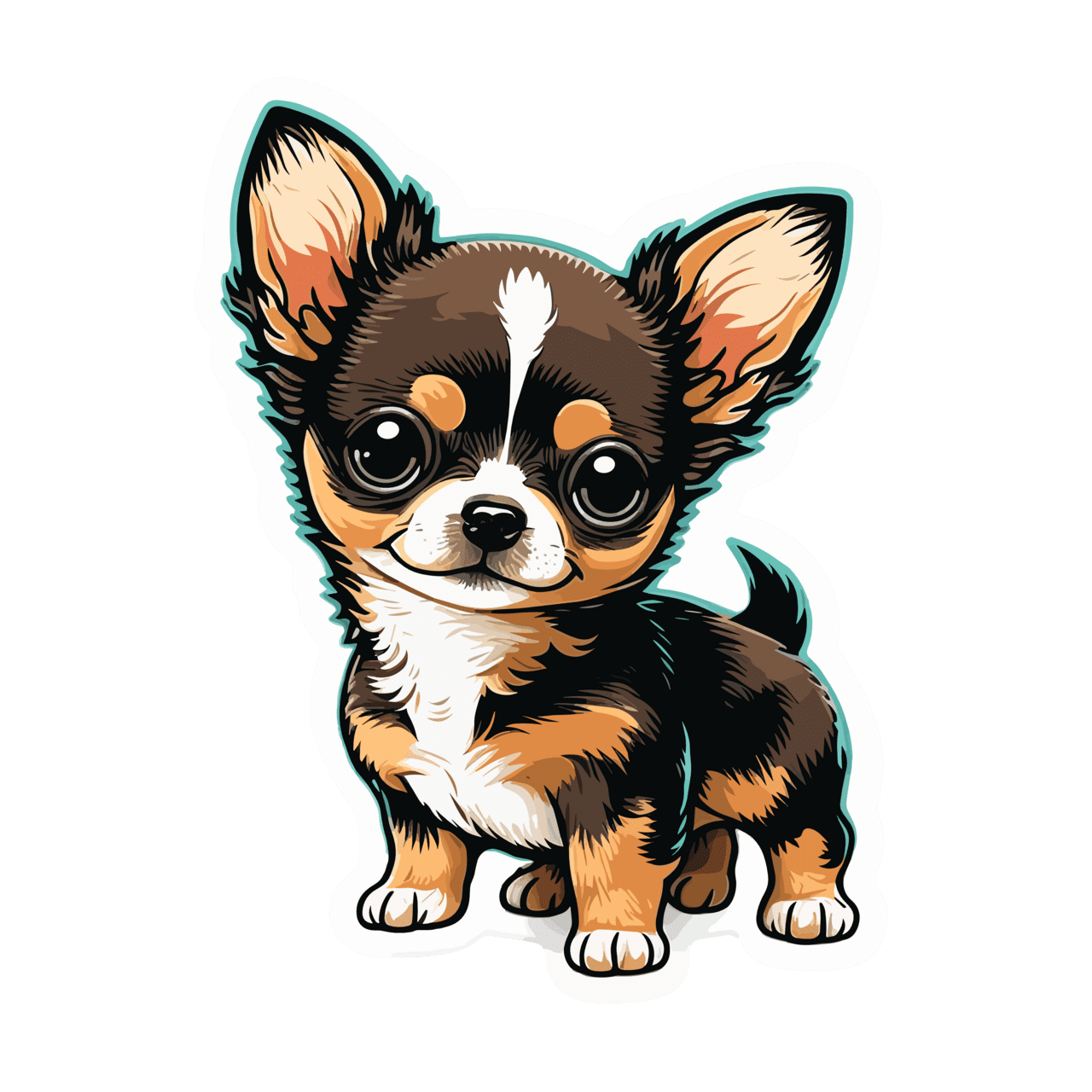 Cute animal chihuahua sticker art dog clipart logo