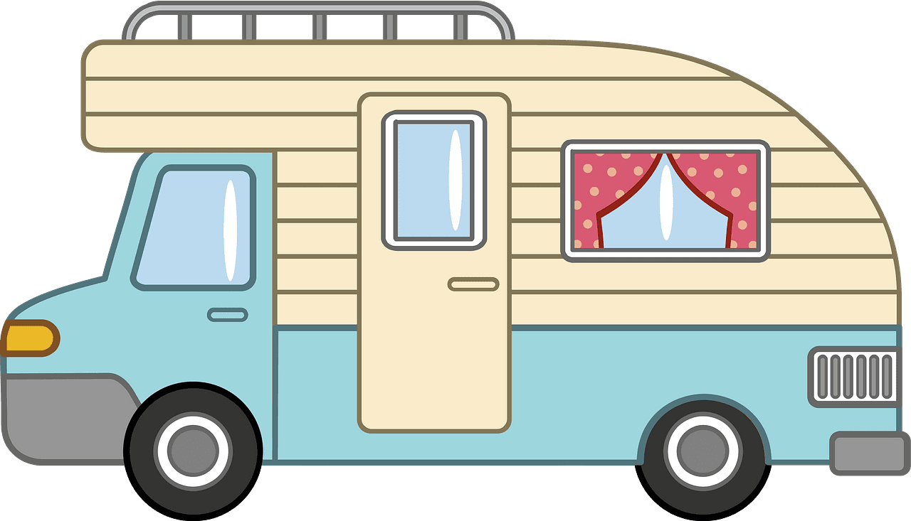 Camper camping trailer vector clipart images