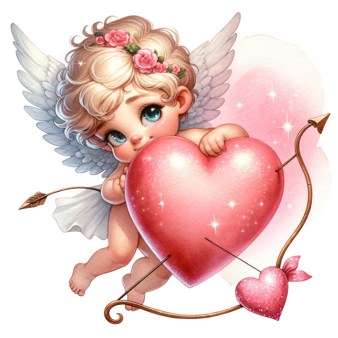 Cupid pin page clipart vector 2