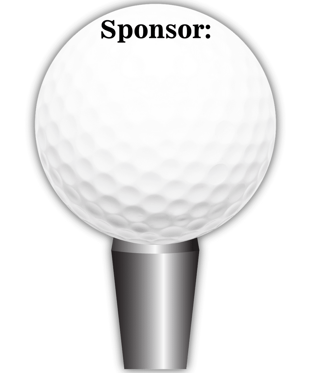 Golf ball tee sign side print package deal store clipart background