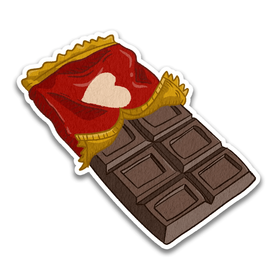 Stick with finn chocolate bar sticker clipart background