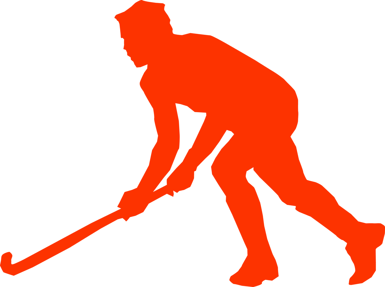 Football player grass hockey clipart picture