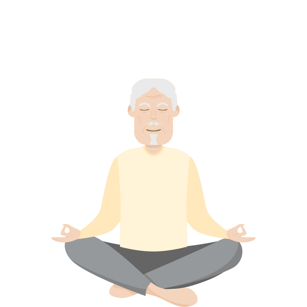 The elderly people old man yoga pose meditation relaxed body for clipart vector