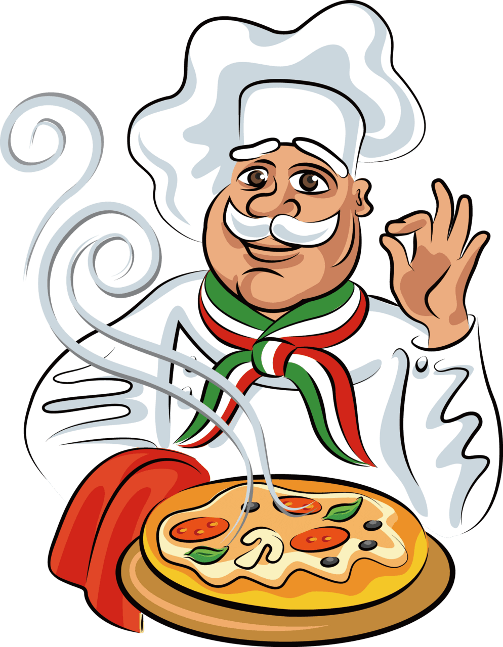 Chef hat pin page clipart image