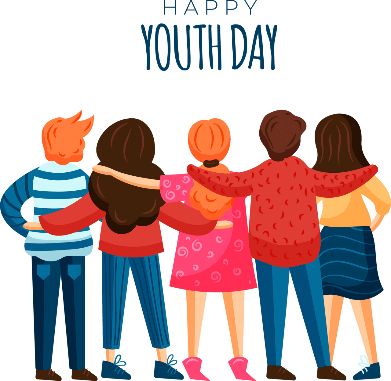 Hugging youth day scriptures clipart transparent