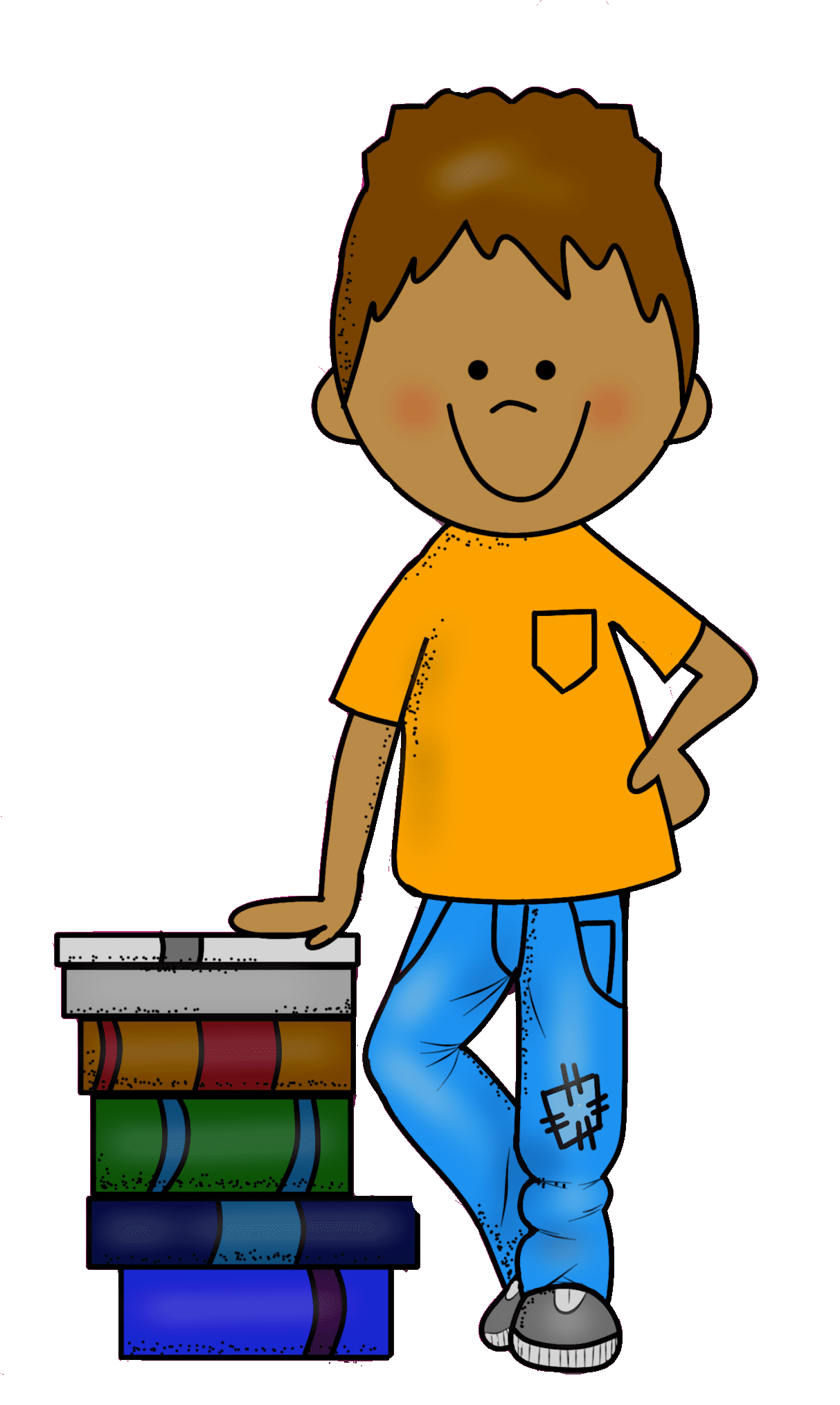 Stack of books pin page clipart image