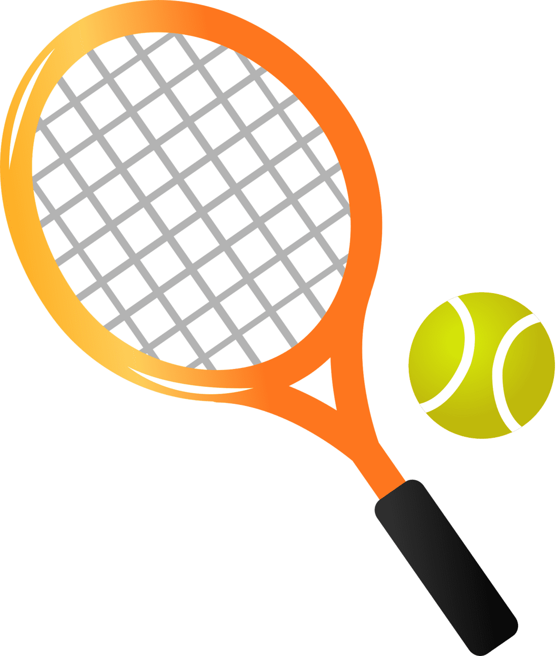 Tennis racket and ball vector clipart images 3