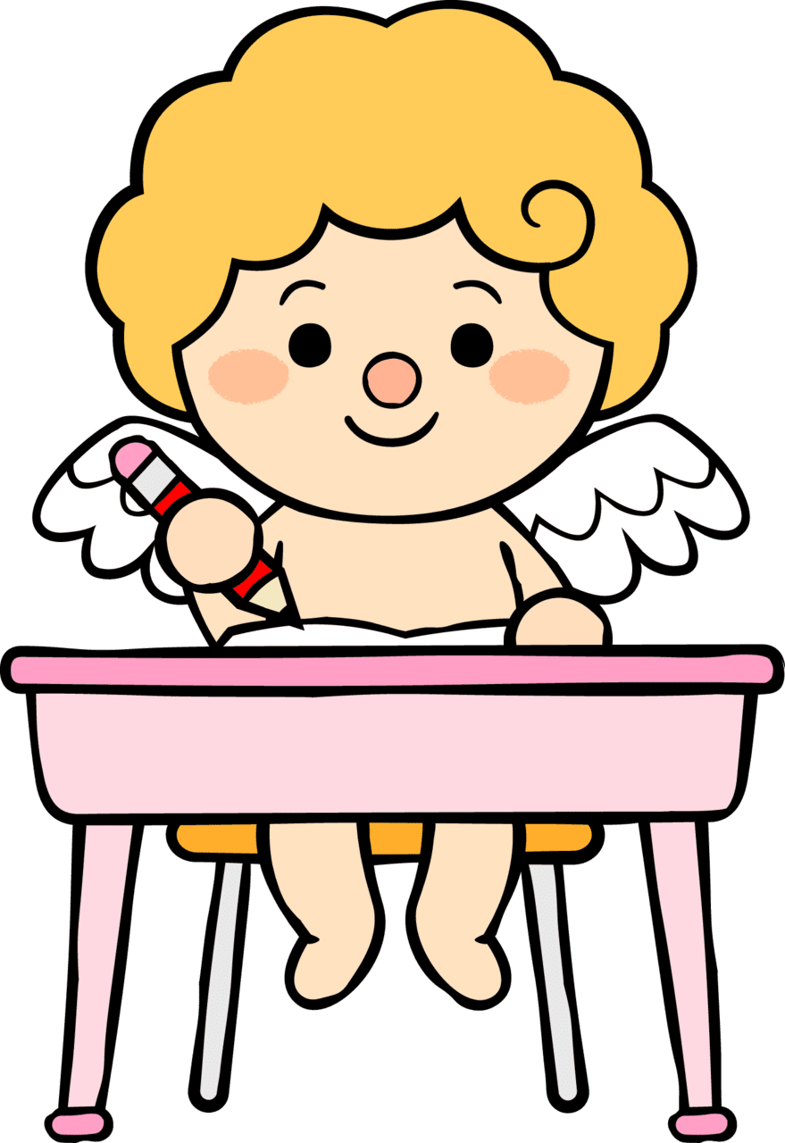 Cupid pin page clipart vector 3