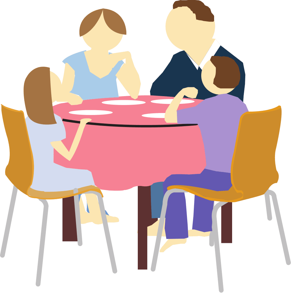 Clip family eating dinner images clipart