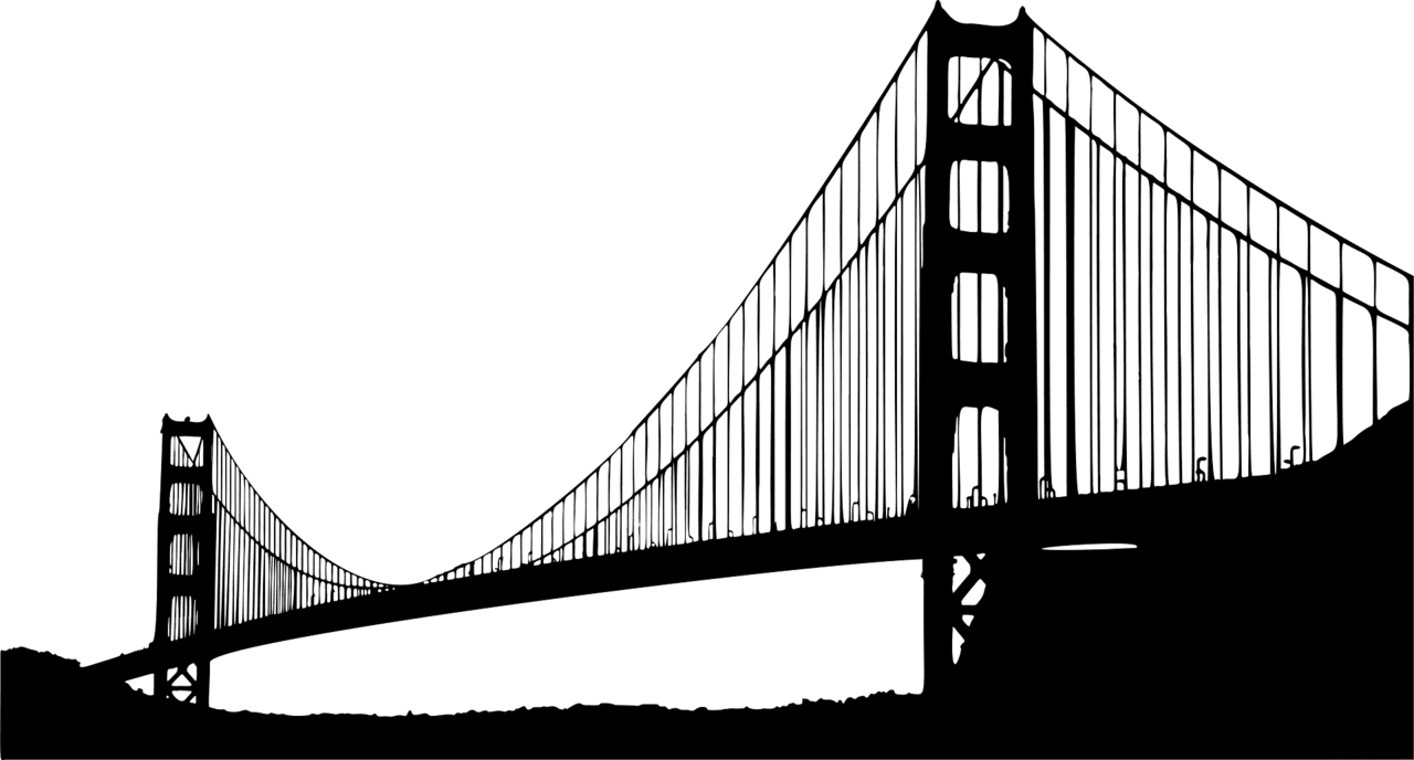 Golden gate bridge vector clipart images