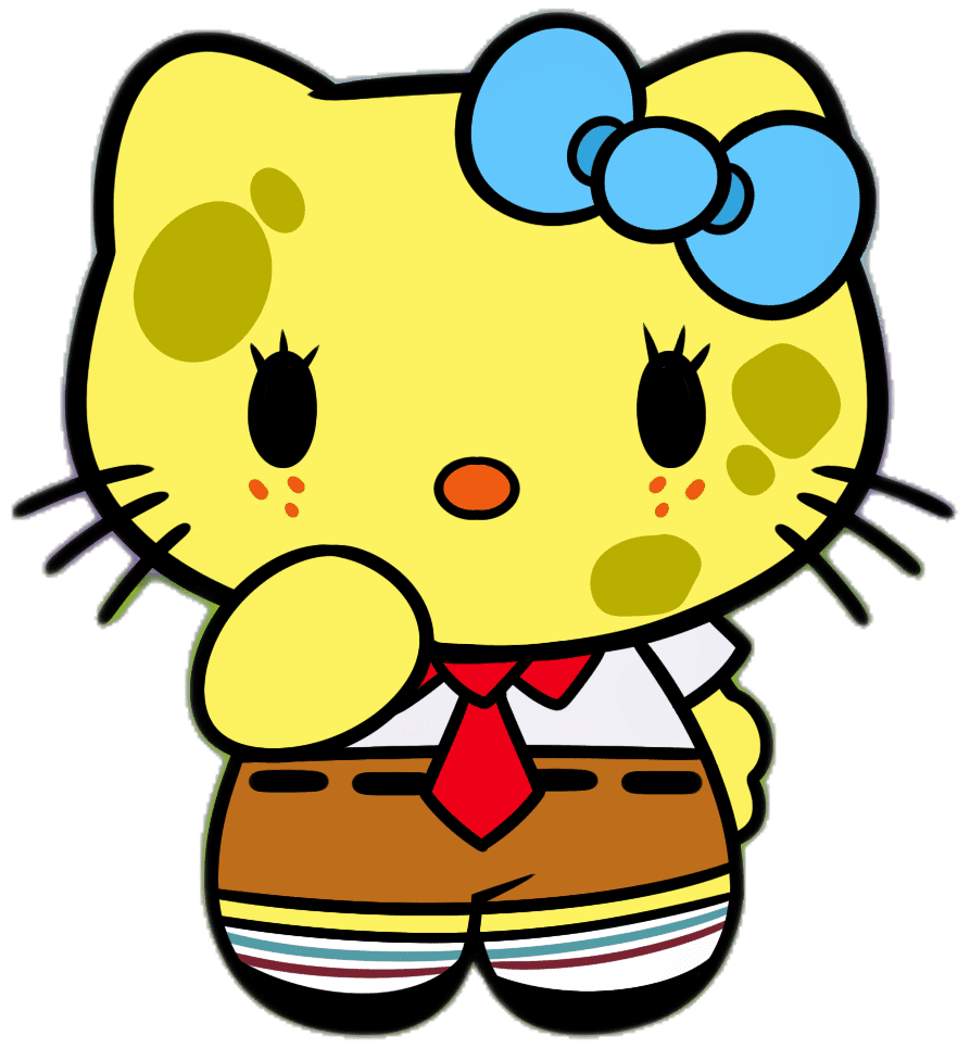 How to draw spongebob hello kitty step by drawing guide dawn clipart clip art