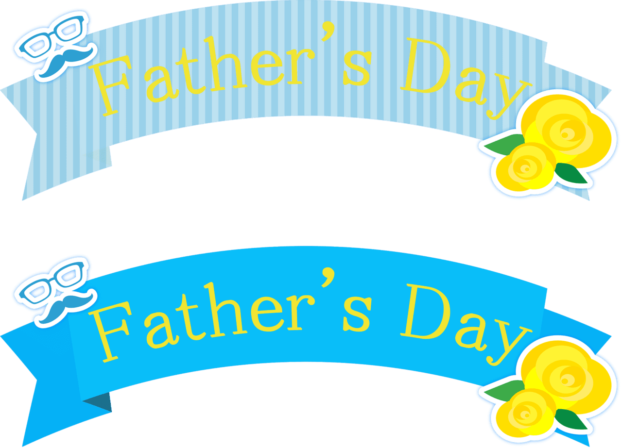 Happy fathers day father ribbon vector clipart images