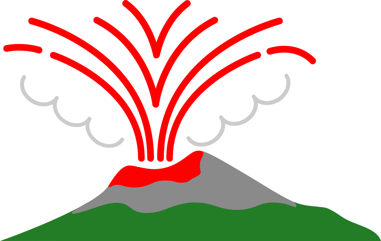 Volcano erupts clipart logo