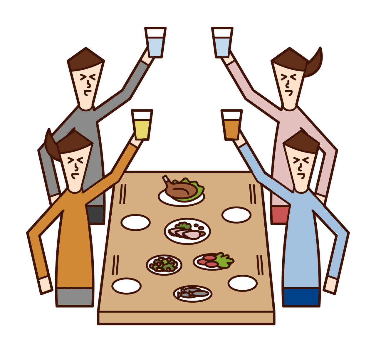Of people women enjoying dinner restaurant clipart photo