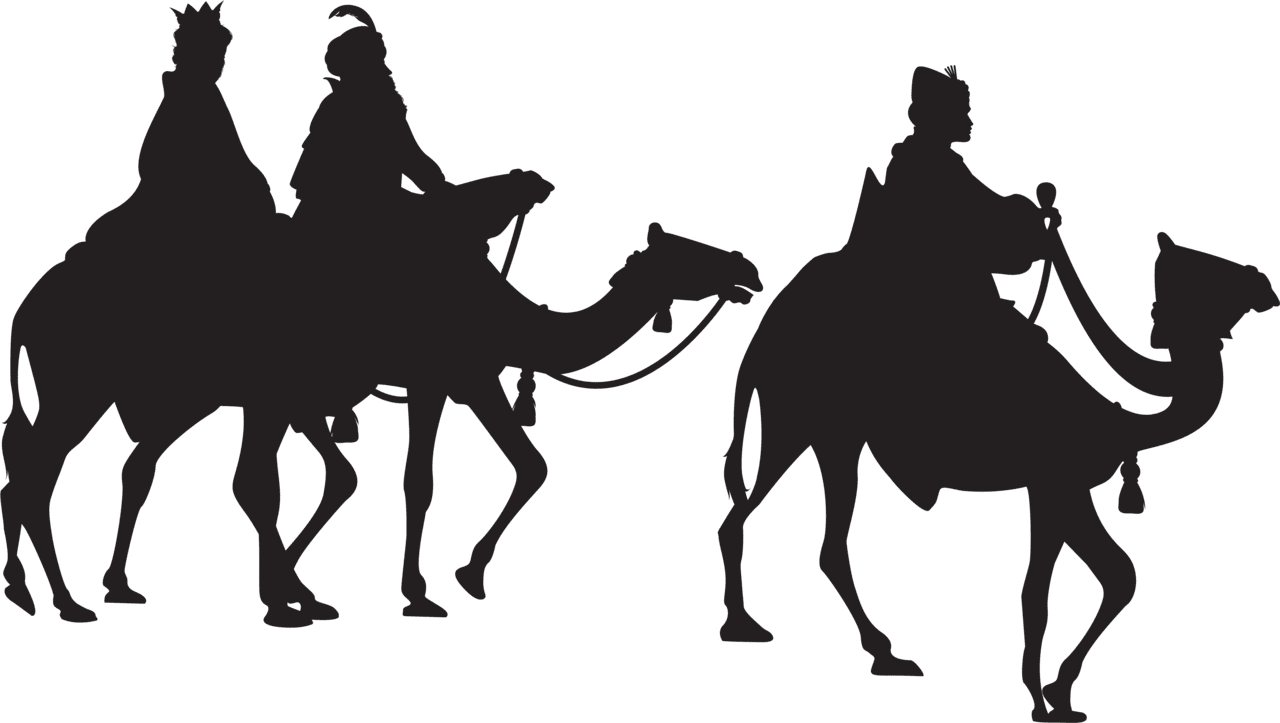 Three kings silhouette clipart image arabian camel