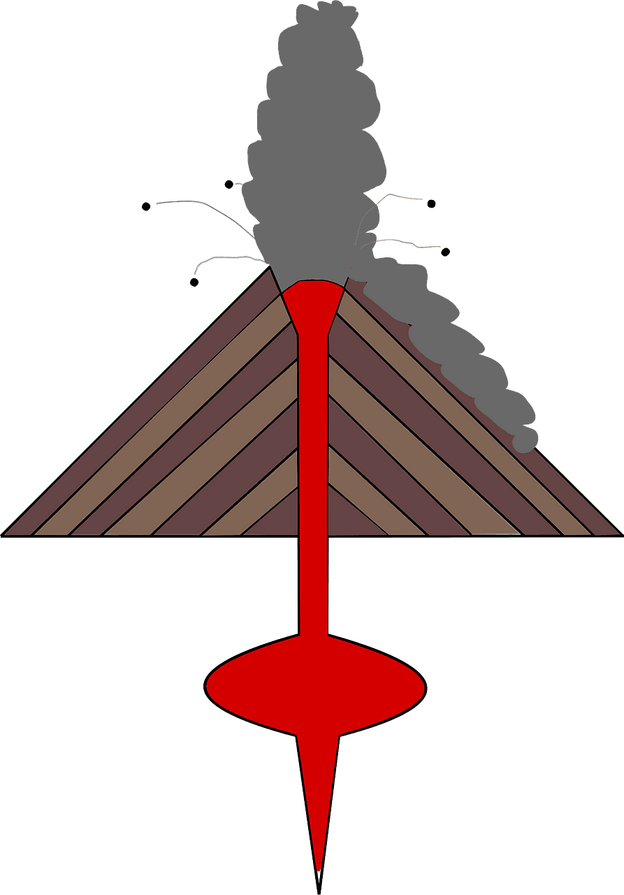 Volcano exploding vector clipart images