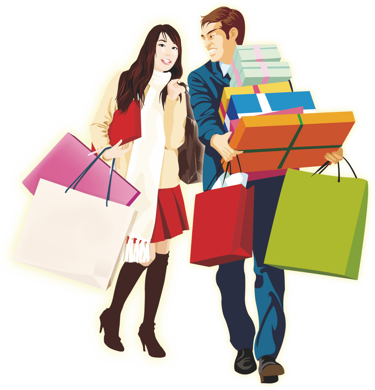 Shopping designer template for men and women clipart vector