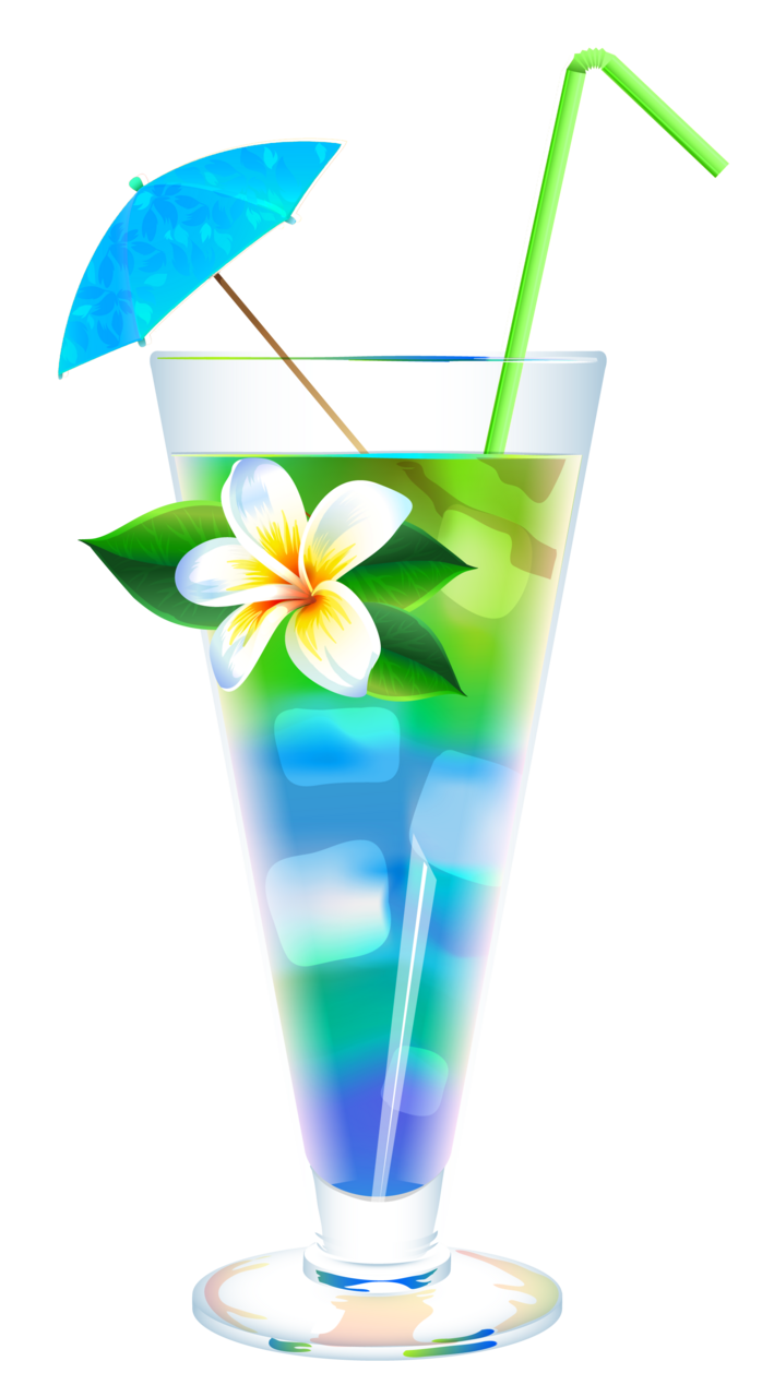 Drink bottle exotic summer cocktail clipart image