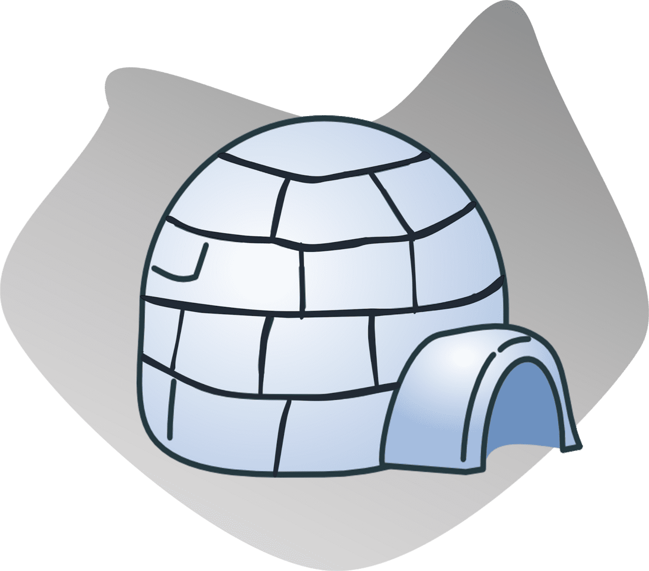 Igloo penguin house clipart image