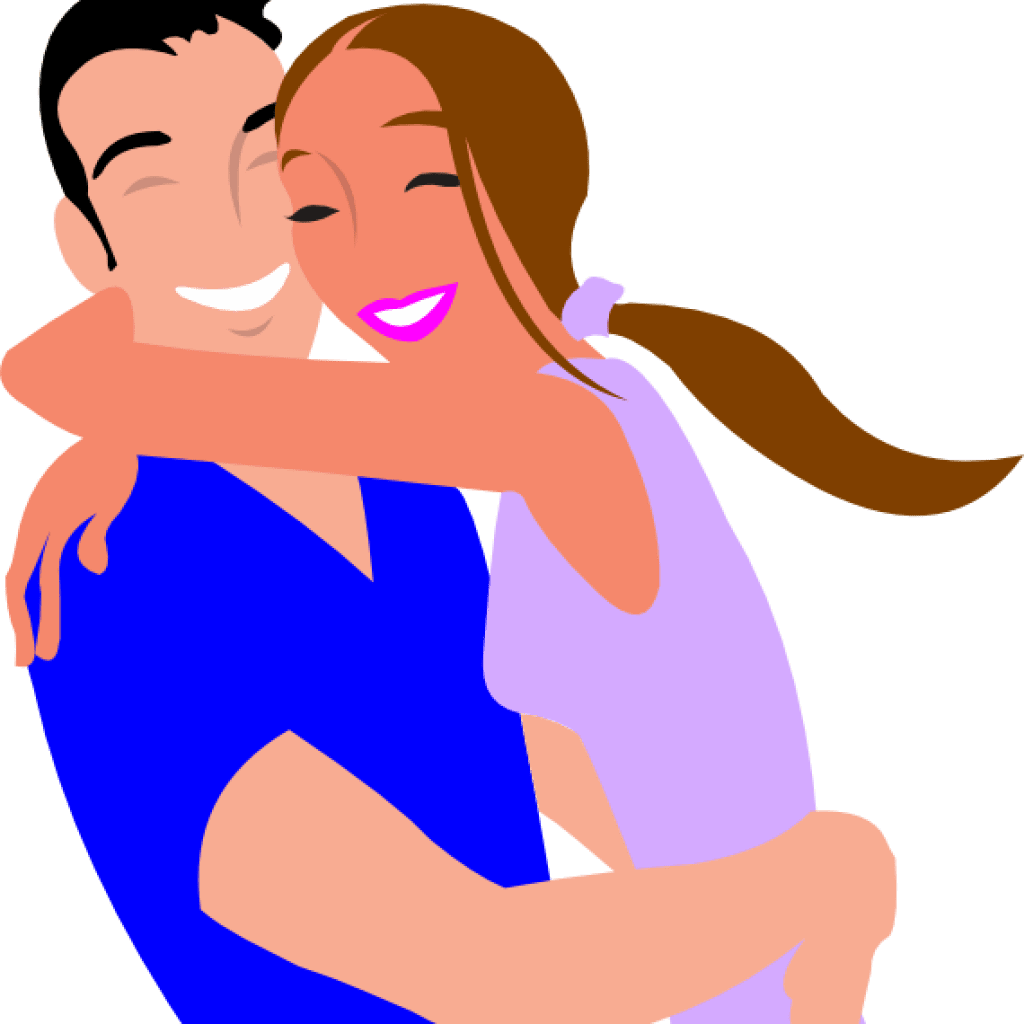 Happy couple clipart clker two people hugging cartoon clip art