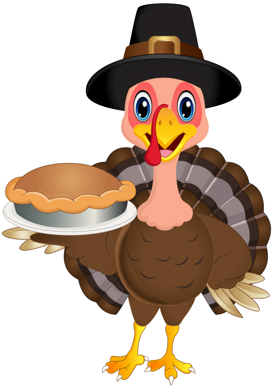 Cute turkey animated thanksgiving clipart background