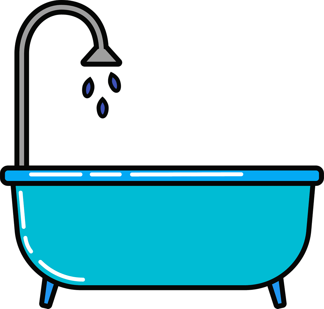 Shower bathtub vector clipart images 2