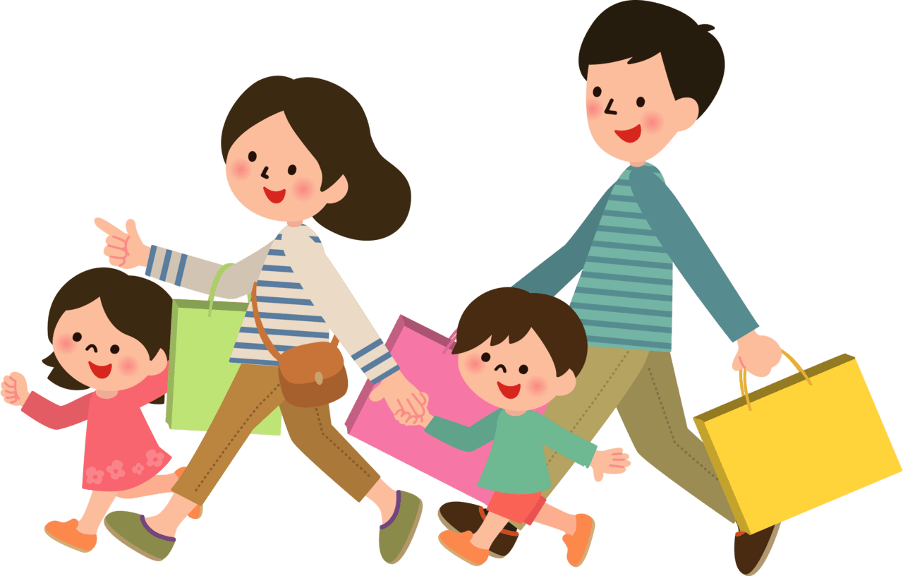 Family is shopping vector clipart images