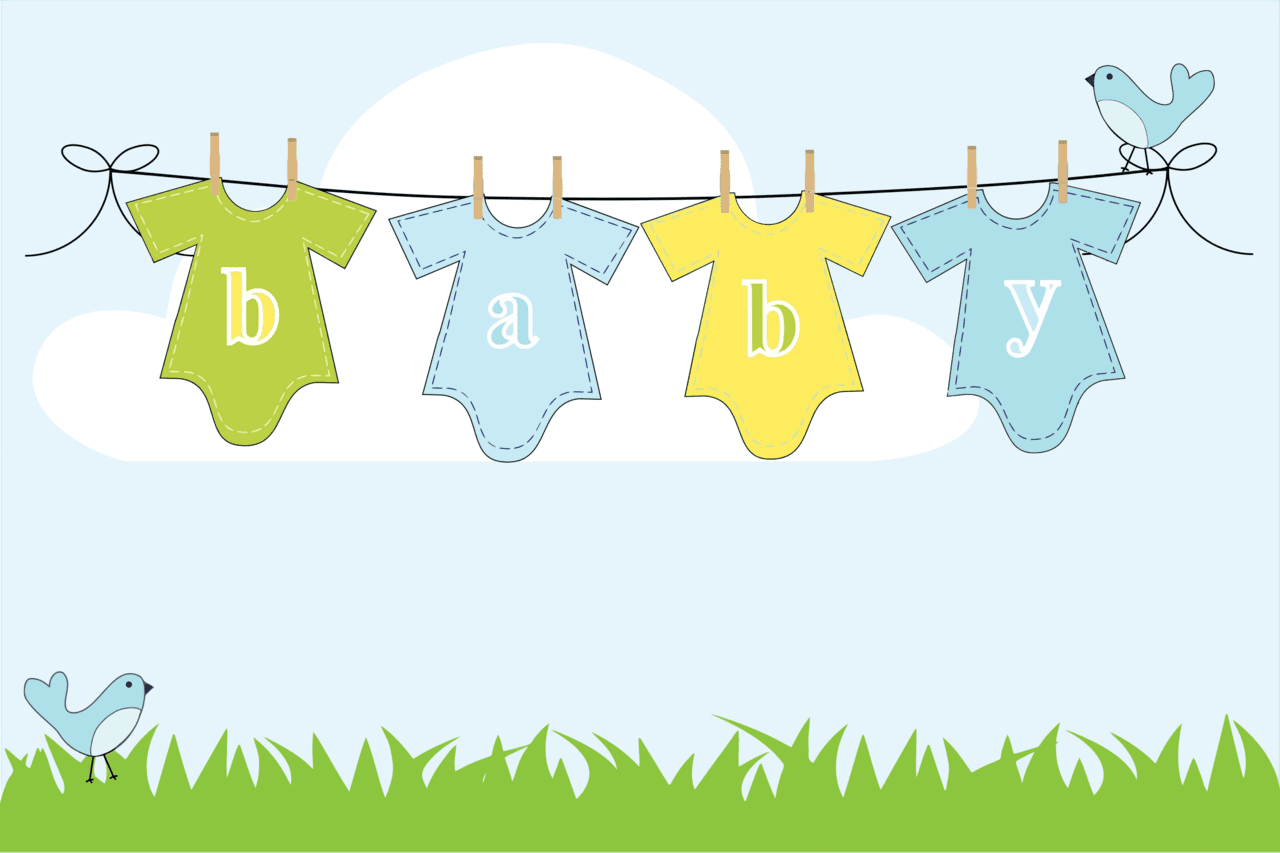 Clothing baby clothes hanging clothesline outside clipart image