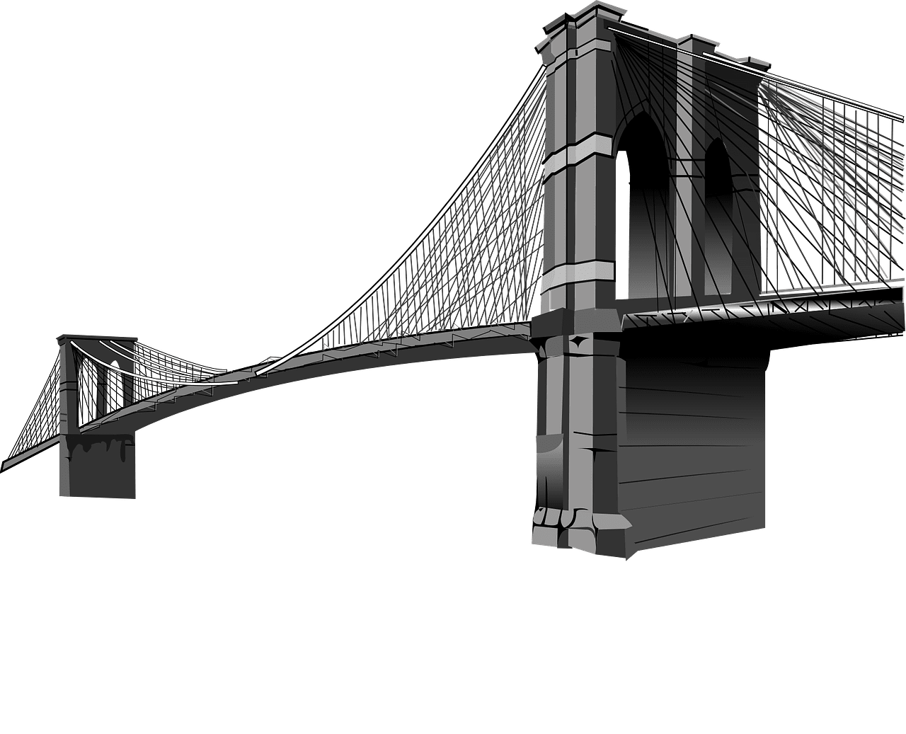 Brooklyn bridge suspension vector graphic clipart