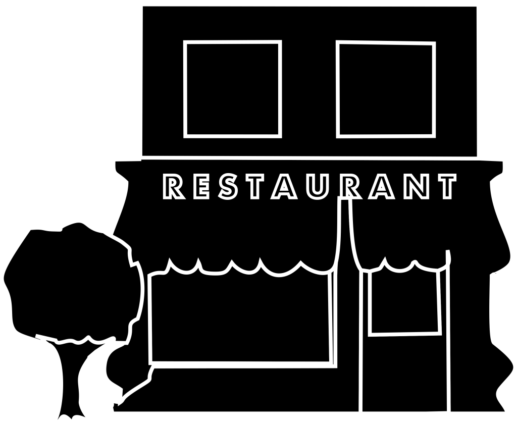 Stylized restaurant facade vector clipart