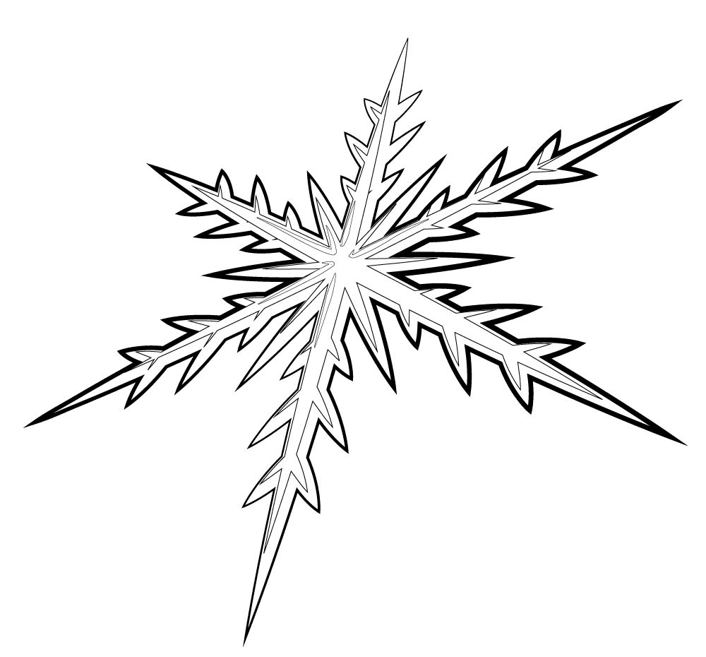 Snowfall snowflake black and white clipart free