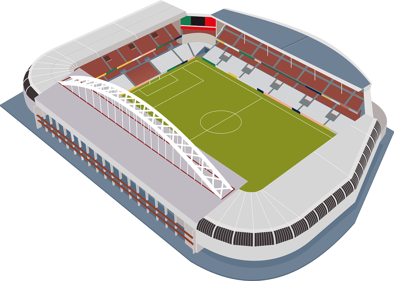 Football field stadium vector art graphics clipart