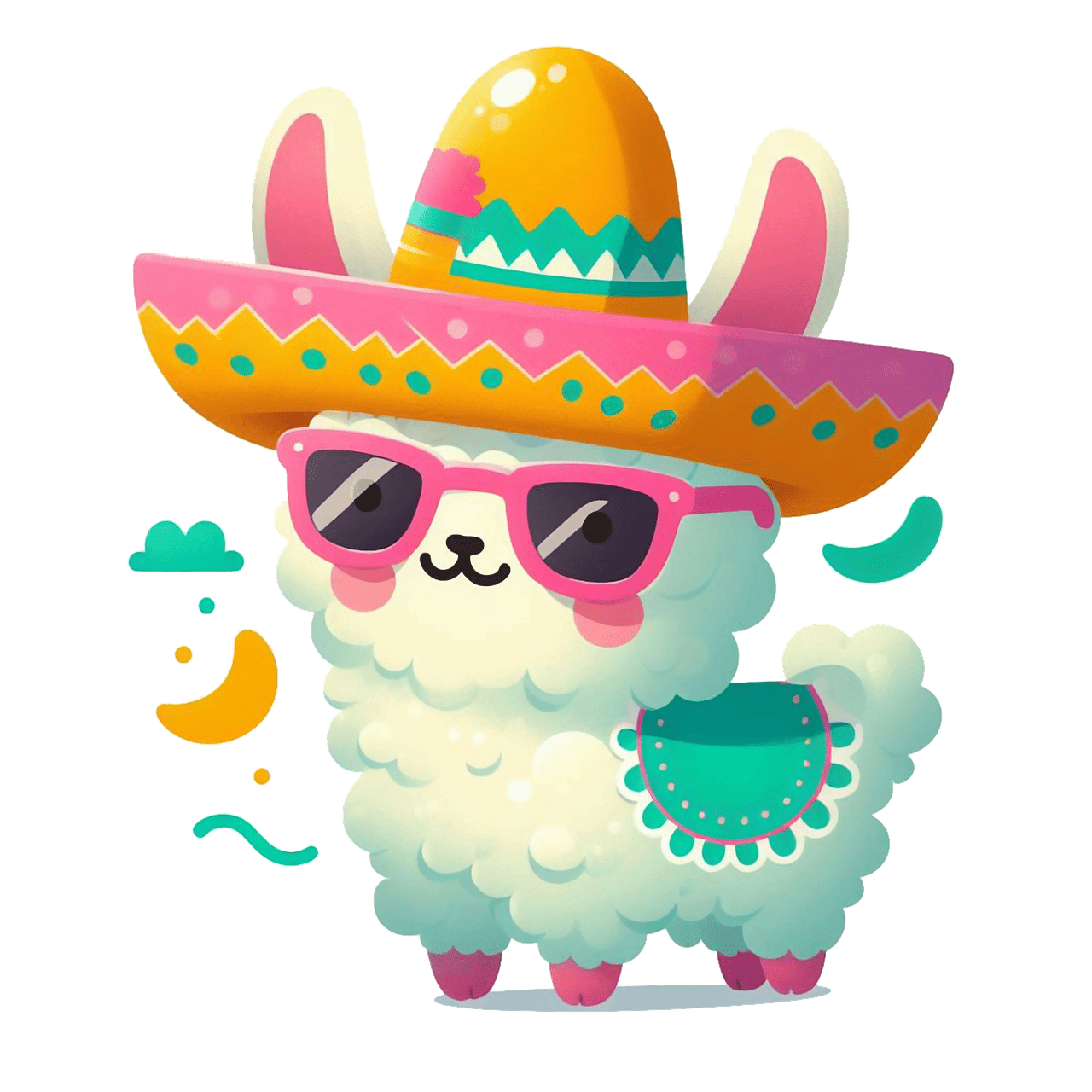 Llama sombrero image clipart