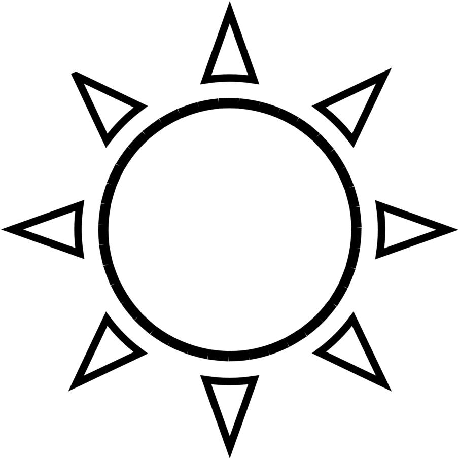 Sun black and white outline sunshine clipart logo