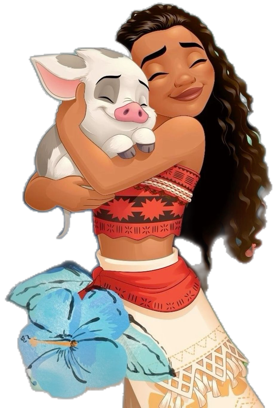 Hugging moana pua clipart vector